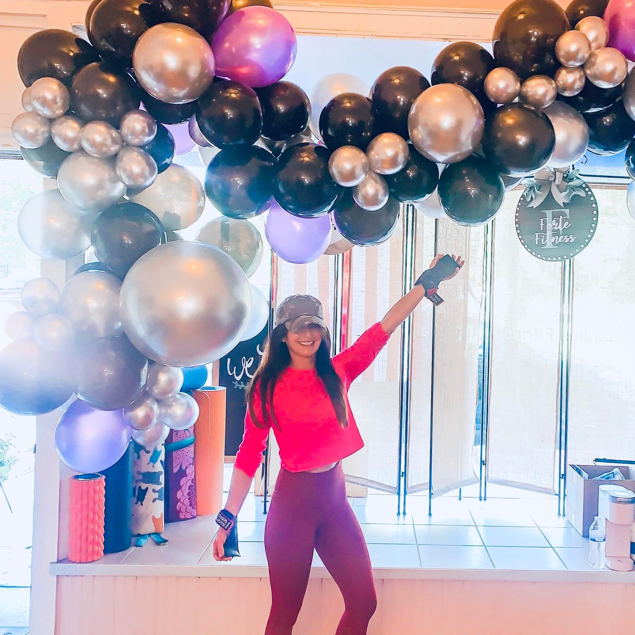 Barbara at balloon arch